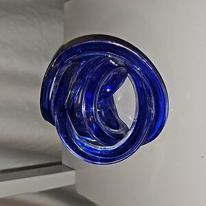 Cobalt Blue Glass Knot Sculpture